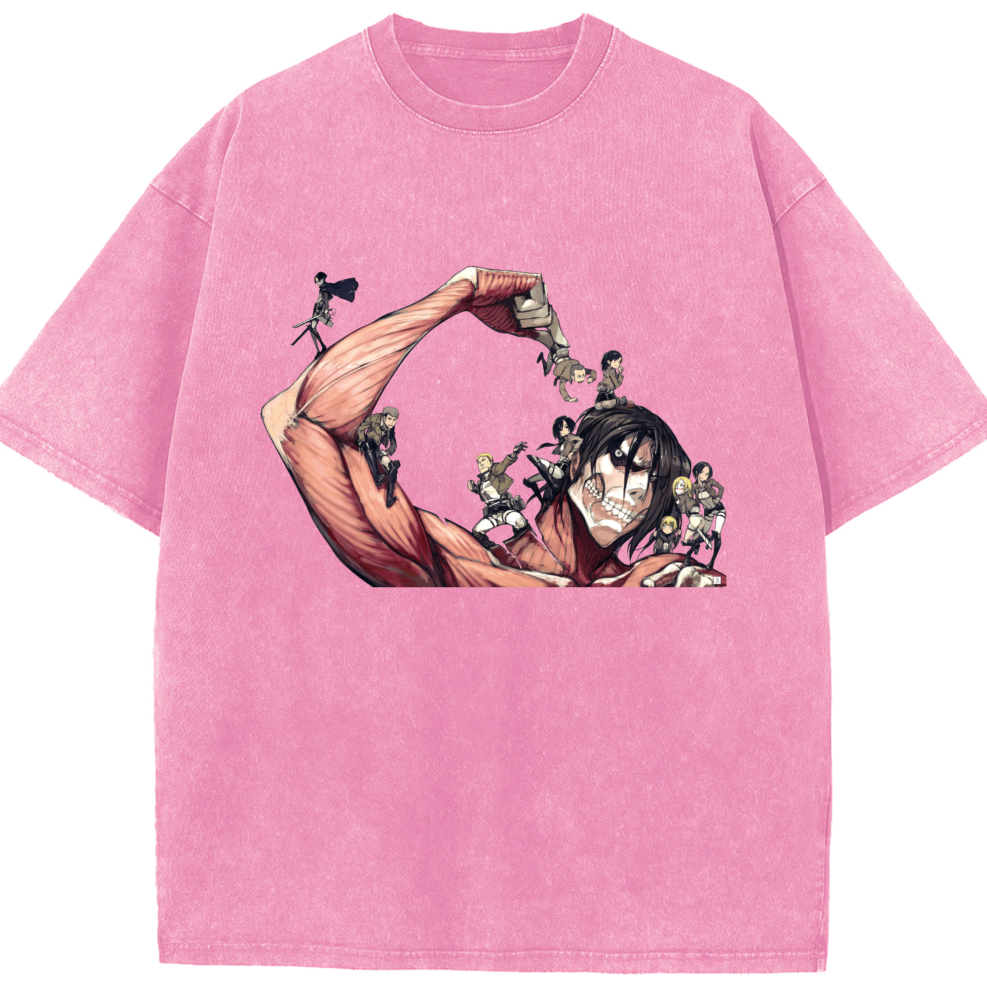 （画像用） 進撃の巨人 Attack on Titan 綿100% ヴィンテージ風 半袖Tシャツ（フロントプリント）